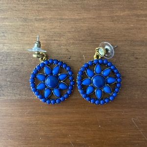 Blue beaded earrings NWOT